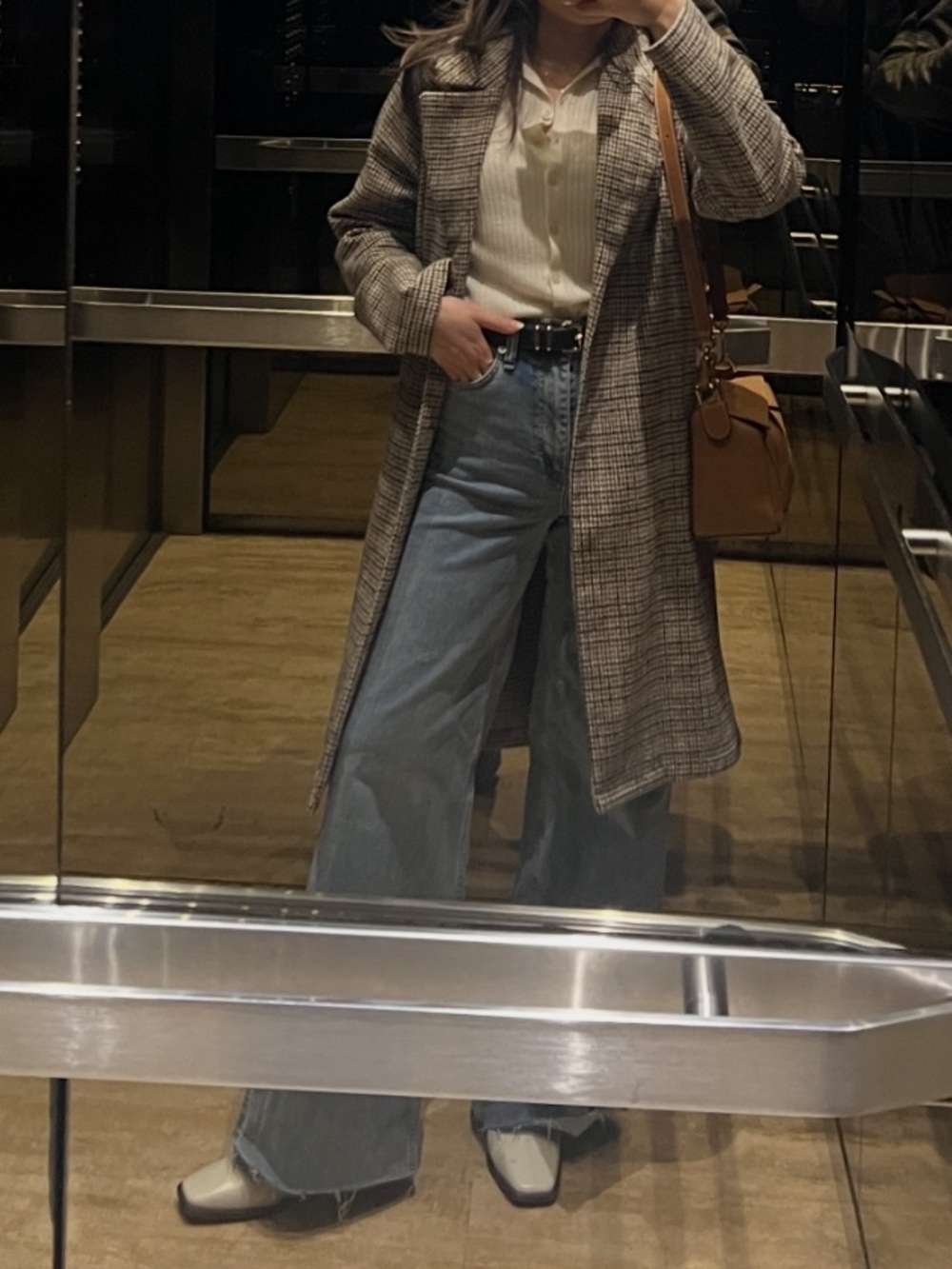 Uniqlo Cream Ribbed Button-Front Collared Cardigan - Picture 3 of 5